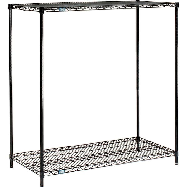 Nexel Black Epoxy, 2 Tier, Wire Shelving Starter Unit, 24W x 18D x 34H 18243B2 - main